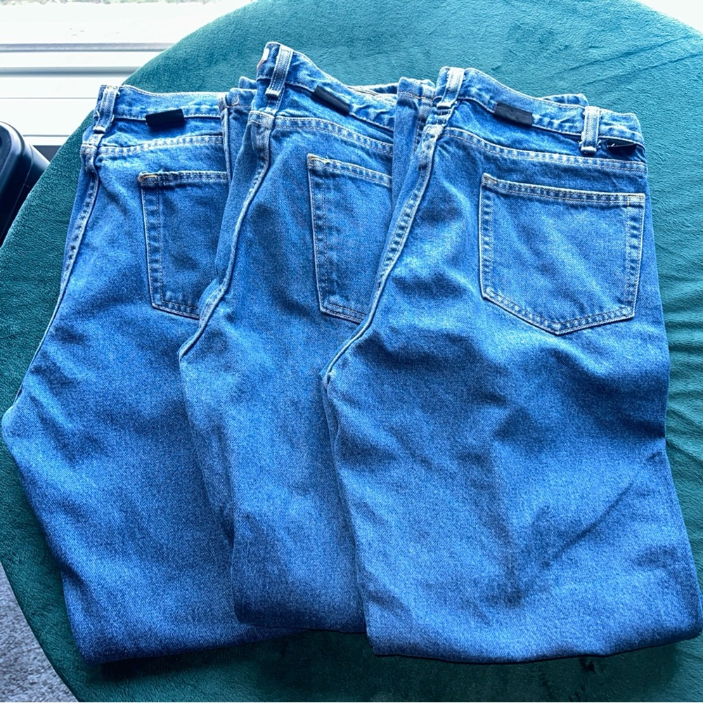 Lot of 3 Aramark Classic Blue Denim Jeans 34 x 32